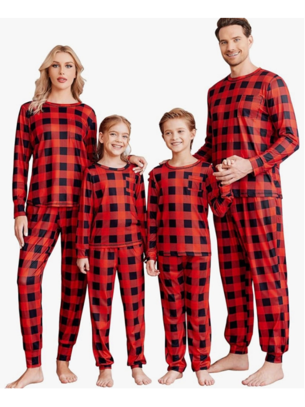 NEW Buffalo Plaid Kids Matching Sets Long Sleeve Holiday Pjs 6/7 Yrs